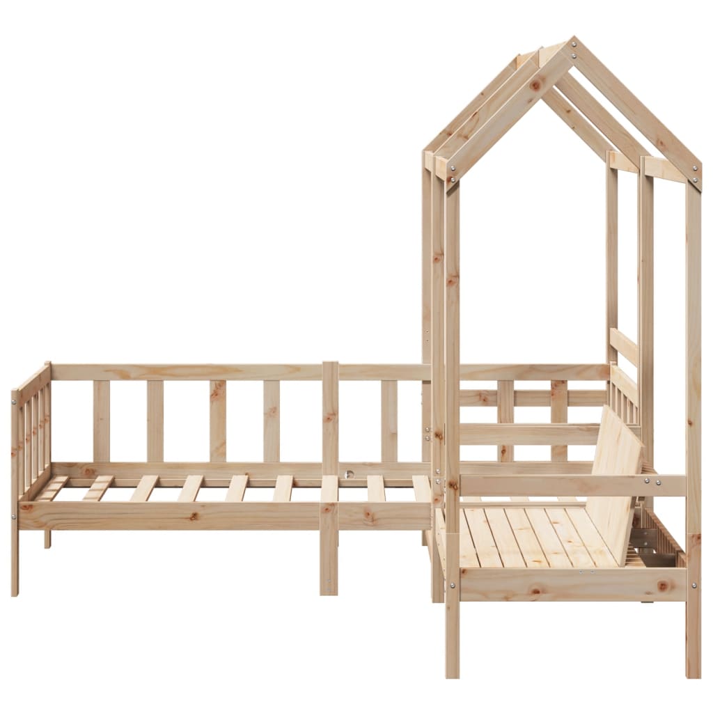 Daybed and bench set with roof without mattress