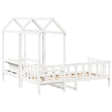 Daybed and bench set with roof without mattress white