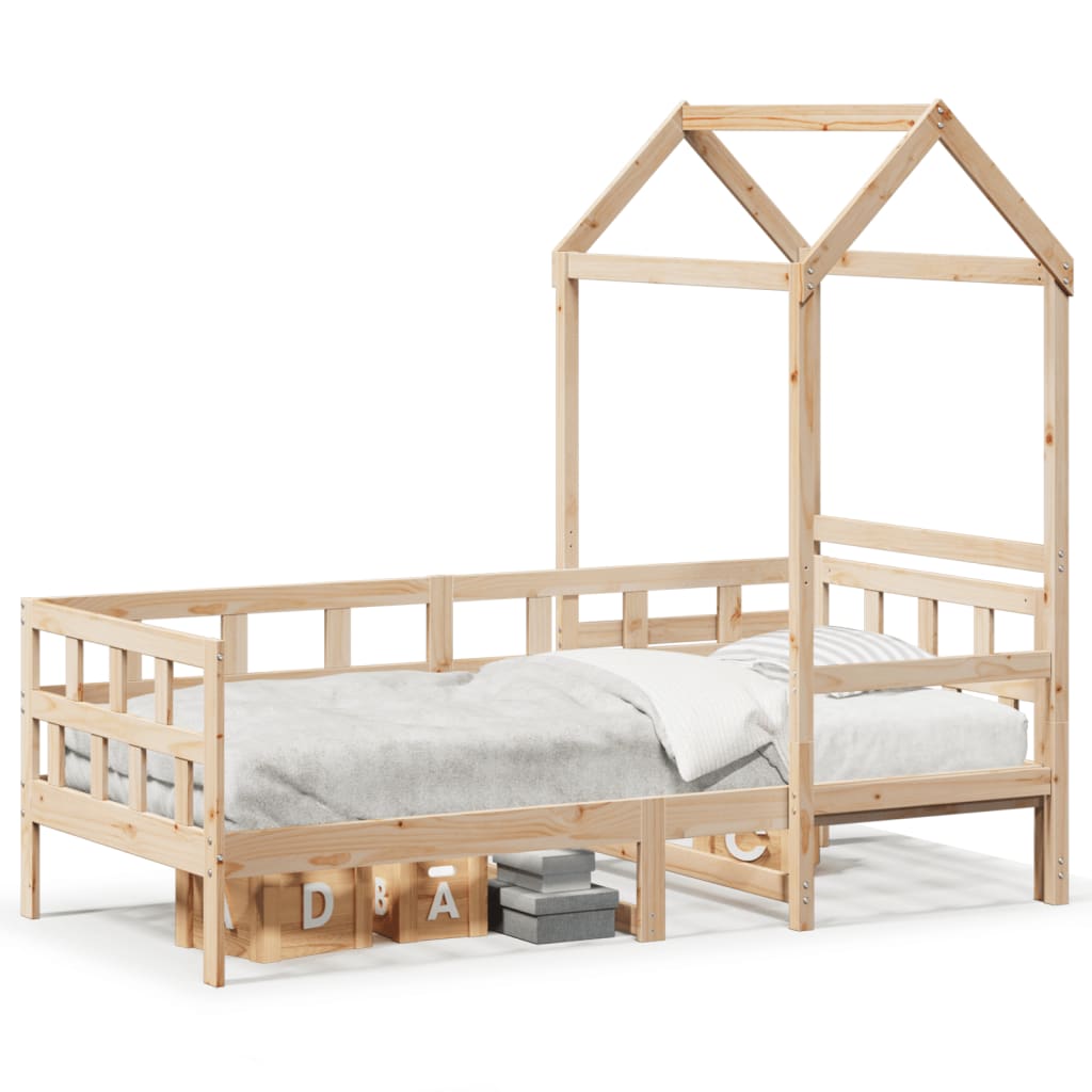 Lit de jour avec toit sans matelas 90x200 cm bois massif