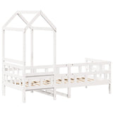 Day bed with roof without mattress white 90x200 cm solid wood