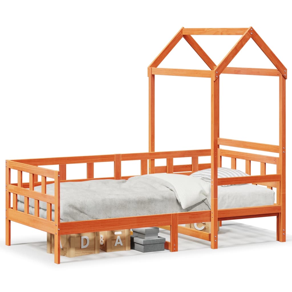 Lit de jour avec toit sans matelas 90x190 cm bois massif