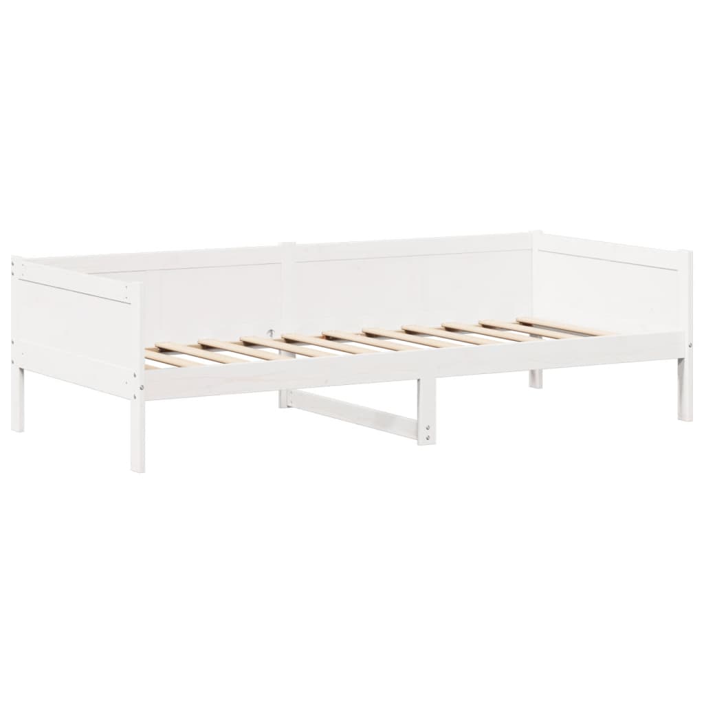 Day bed with roof without mattress white 90x190 cm solid wood