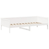 Day bed with roof without mattress white 90x190 cm solid wood