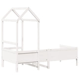 Lit de jour avec toit sans matelas blanc 90x190 cm bois massif