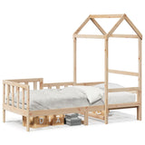 Lit de jour avec toit sans matelas 90x200 cm bois massif