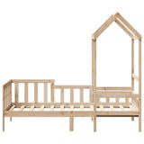 Day bed with roof without mattress 90x200 cm solid wood