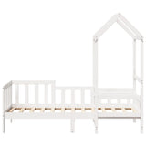 Lit de jour avec toit sans matelas blanc 90x190 cm bois massif