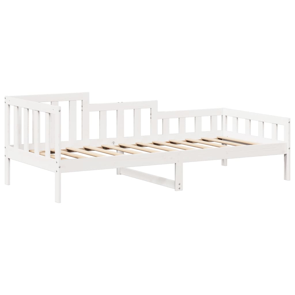 Lit de jour avec toit sans matelas blanc 90x190 cm bois massif