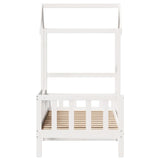 Lit de jour avec toit sans matelas blanc 90x190 cm bois massif