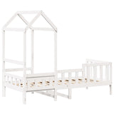 Lit de jour avec toit sans matelas blanc 90x190 cm bois massif