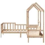 Daybed and bench set with roof without mattress