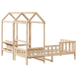 Daybed and bench set with roof without mattress