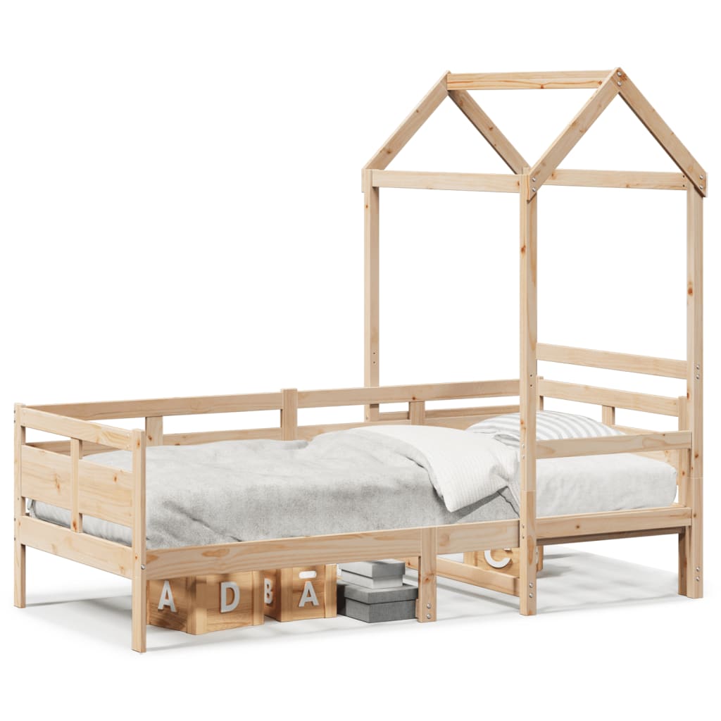 Lit de jour avec toit sans matelas 90x200 cm bois massif