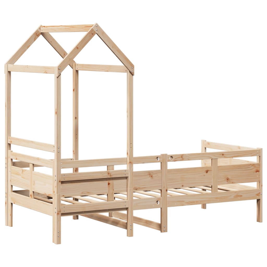 Day bed with roof without mattress 90x200 cm solid wood