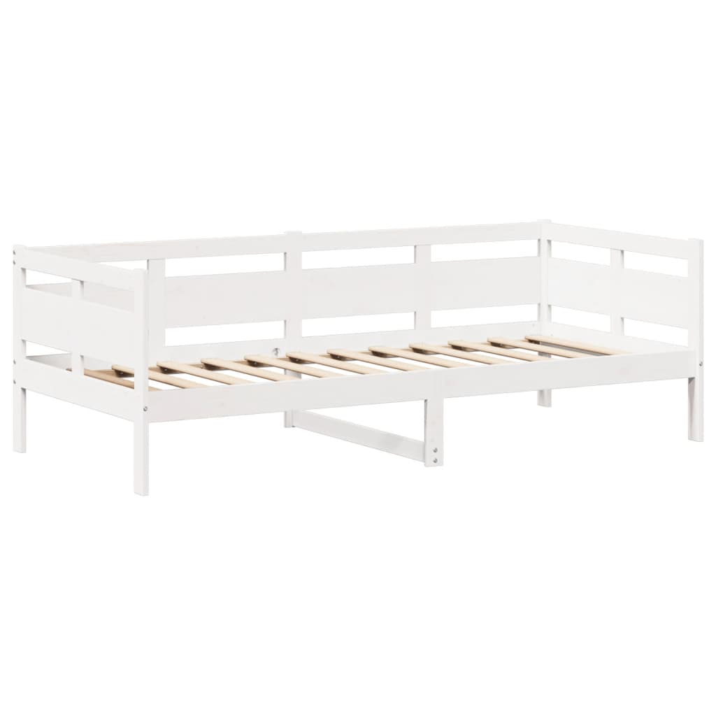 Lit de jour avec toit sans matelas blanc 90x200 cm bois massif