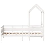 Day bed with roof without mattress white 80x200 cm solid wood