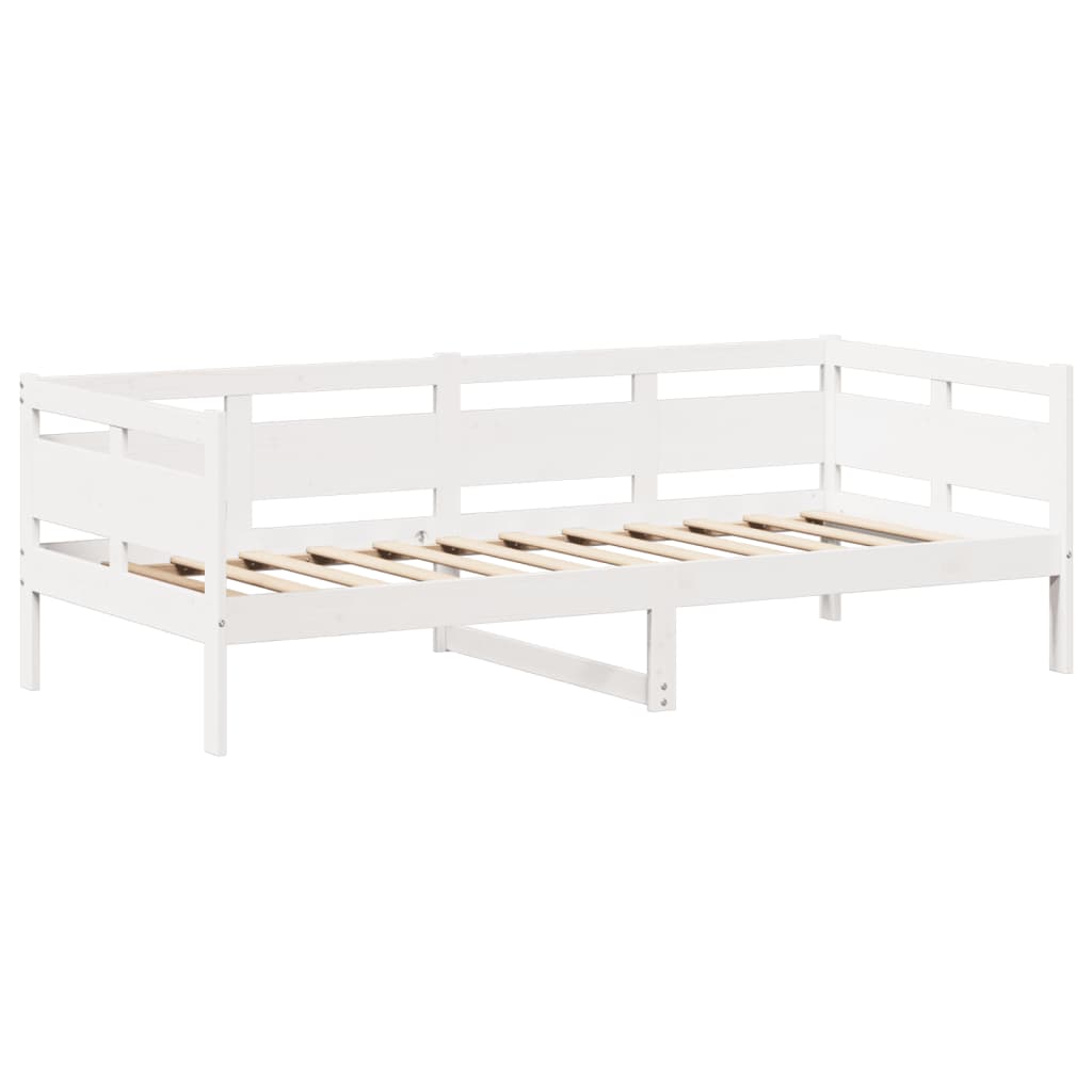 Day bed with roof without mattress white 80x200 cm solid wood