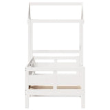 Day bed with roof without mattress white 80x200 cm solid wood