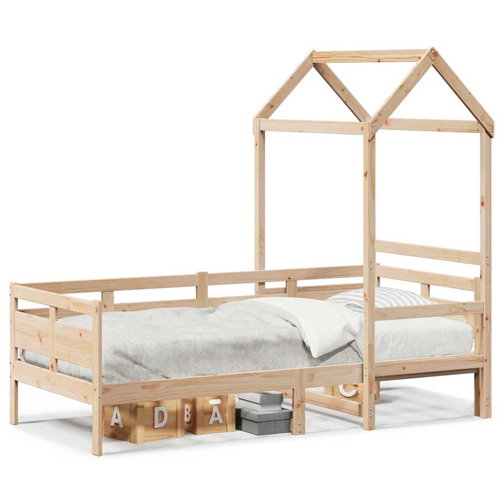 Lit de jour avec toit sans matelas 90x190 cm bois massif