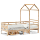 Lit de jour avec toit sans matelas 90x190 cm bois massif