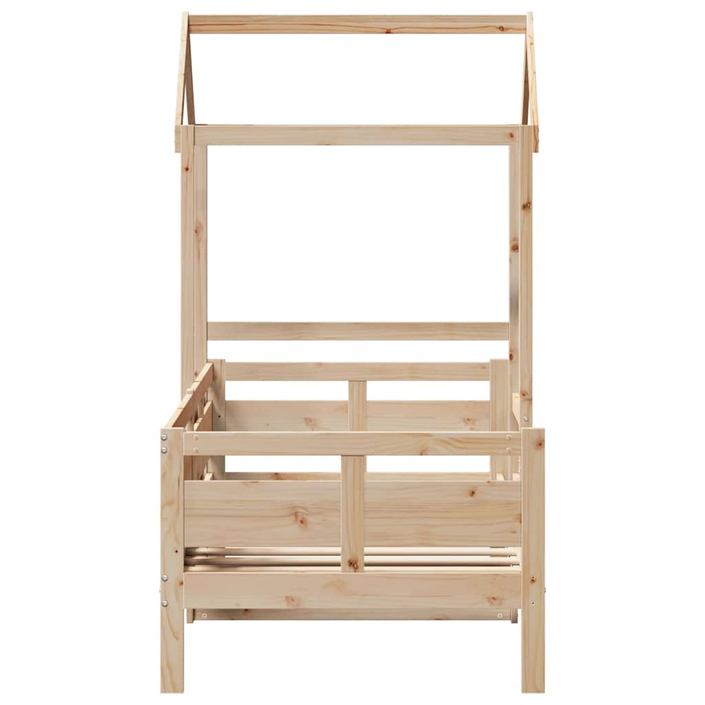 Lit de jour avec toit sans matelas 90x190 cm bois massif