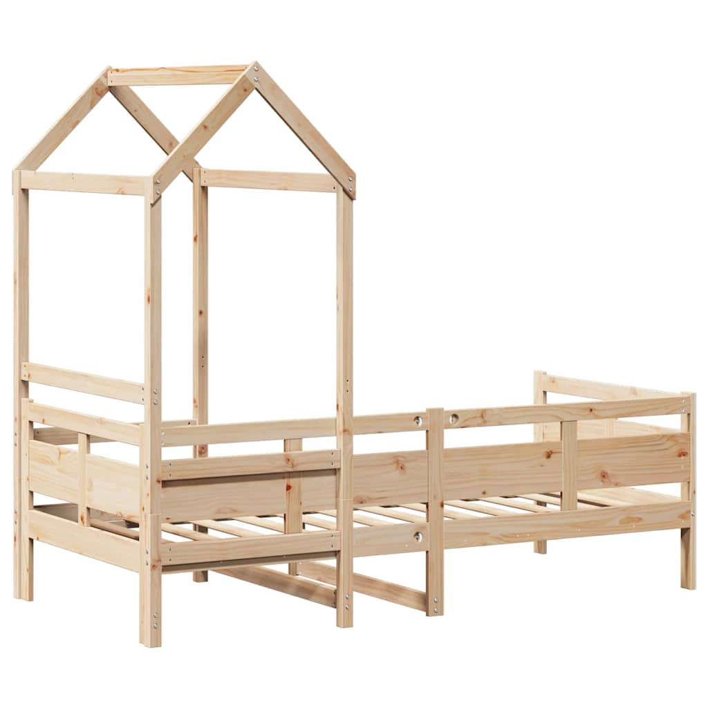 Lit de jour avec toit sans matelas 90x190 cm bois massif