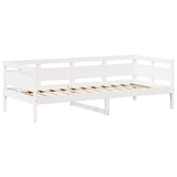 Day bed with roof without mattress white 90x190 cm solid wood