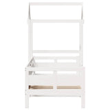 Day bed with roof without mattress white 90x190 cm solid wood