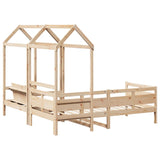 Daybed and bench set with roof without mattress