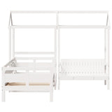 Daybed and bench set with roof without mattress white