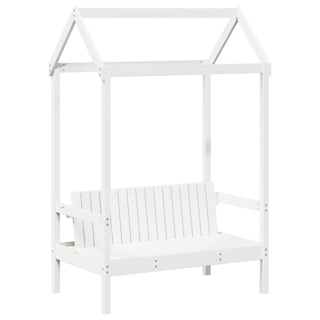 Daybed and bench set with roof without mattress white