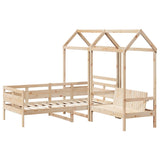 Daybed and bench set with roof without mattress