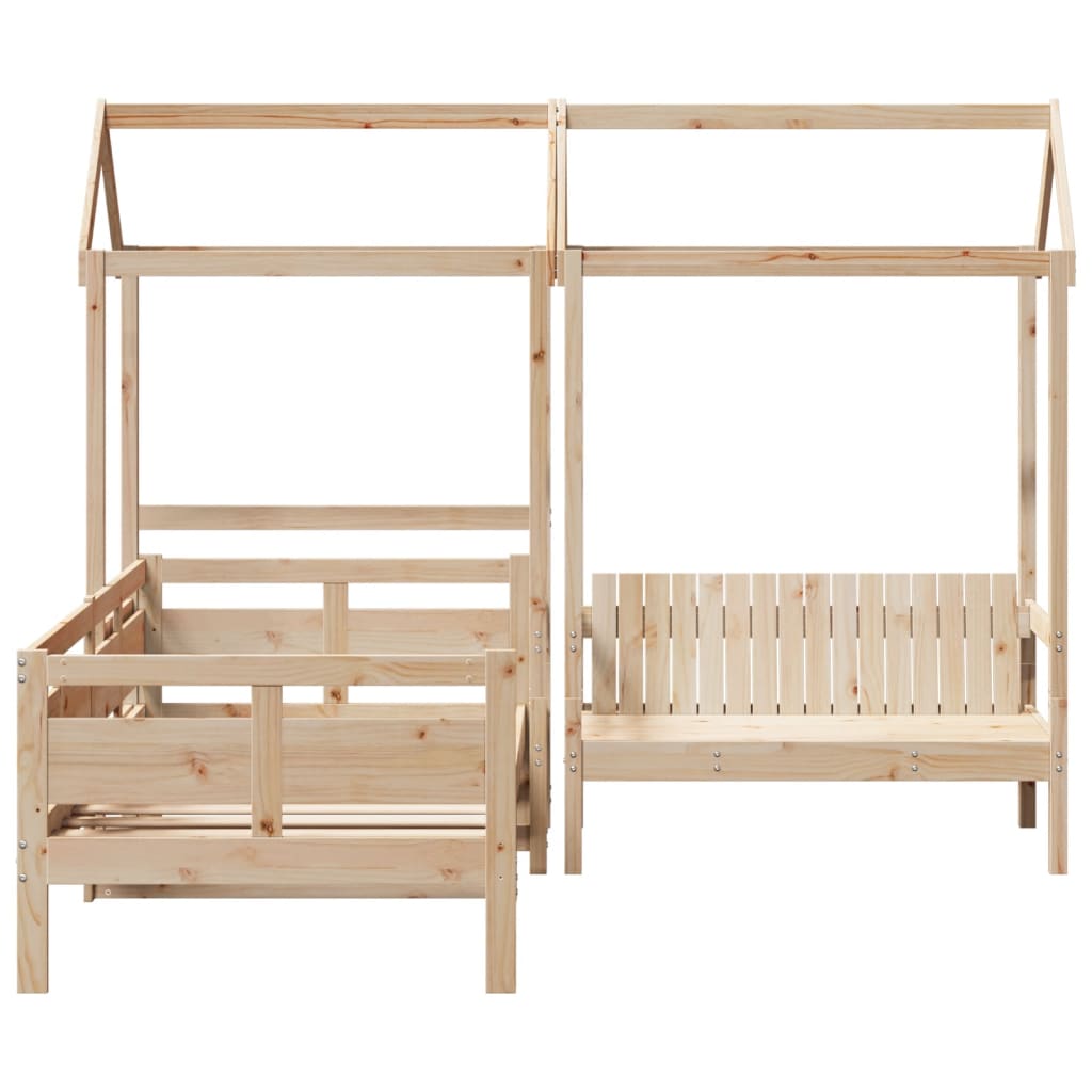 Daybed and bench set with roof without mattress