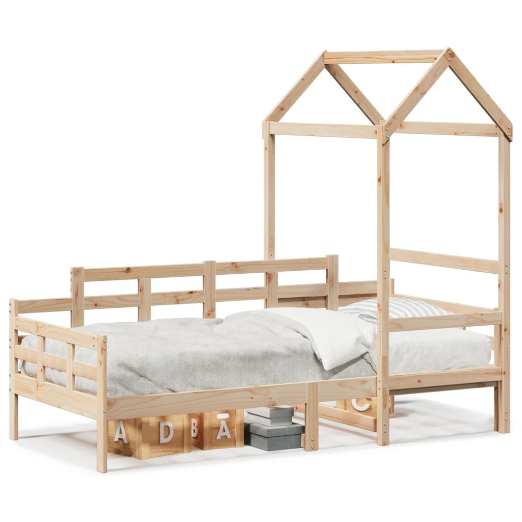 Lit de jour avec toit sans matelas 90x200 cm bois massif