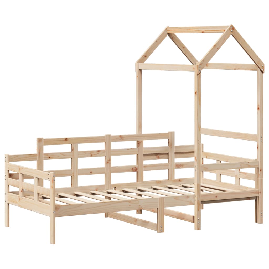 Day bed with roof without mattress 90x200 cm solid wood