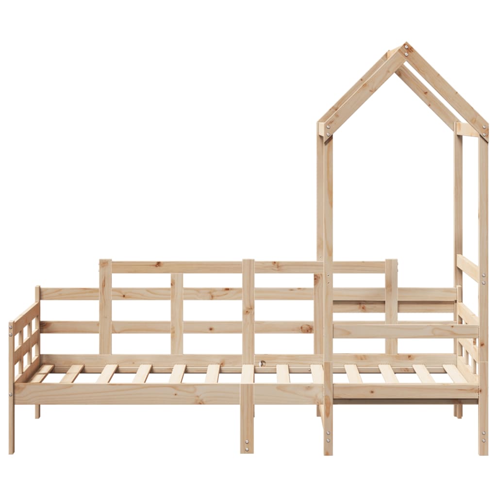 Day bed with roof without mattress 90x200 cm solid wood