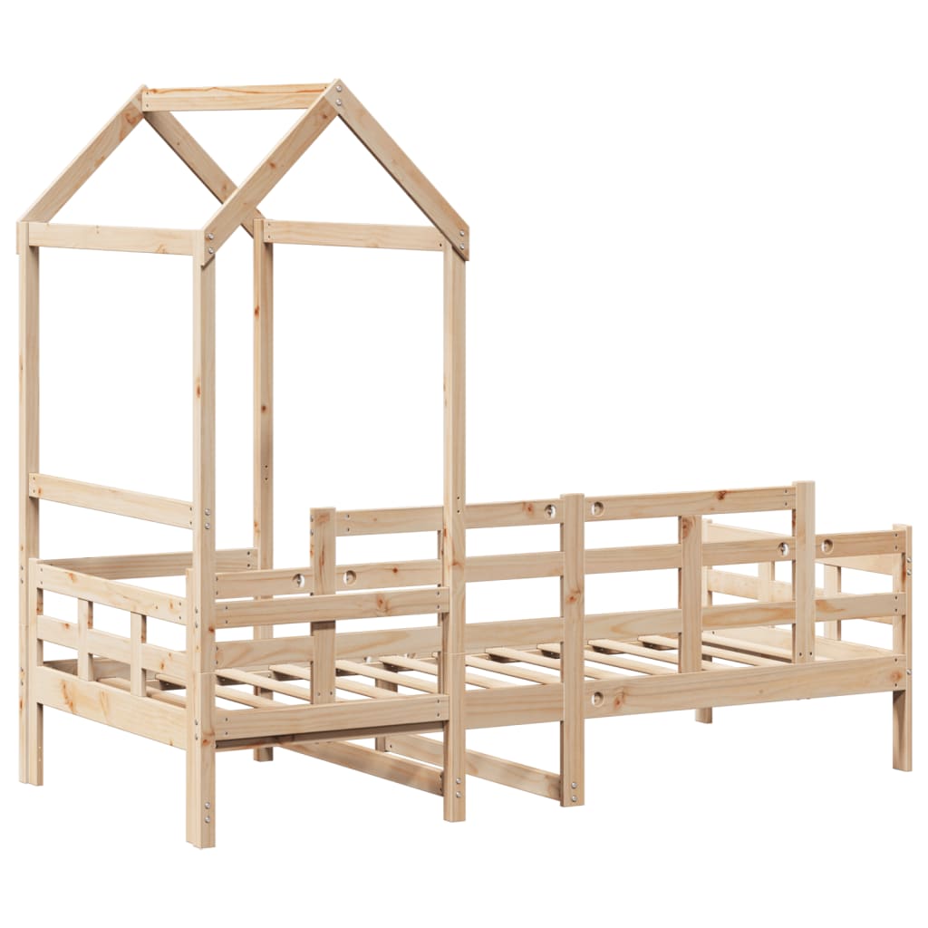 Day bed with roof without mattress 90x200 cm solid wood