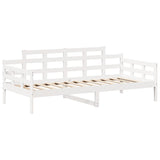 Lit de jour avec toit sans matelas blanc 90x200 cm bois massif