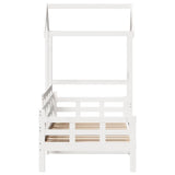 Day bed with roof without mattress white 90x200 cm solid wood