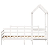 Day bed with roof without mattress white 80x200 cm solid wood