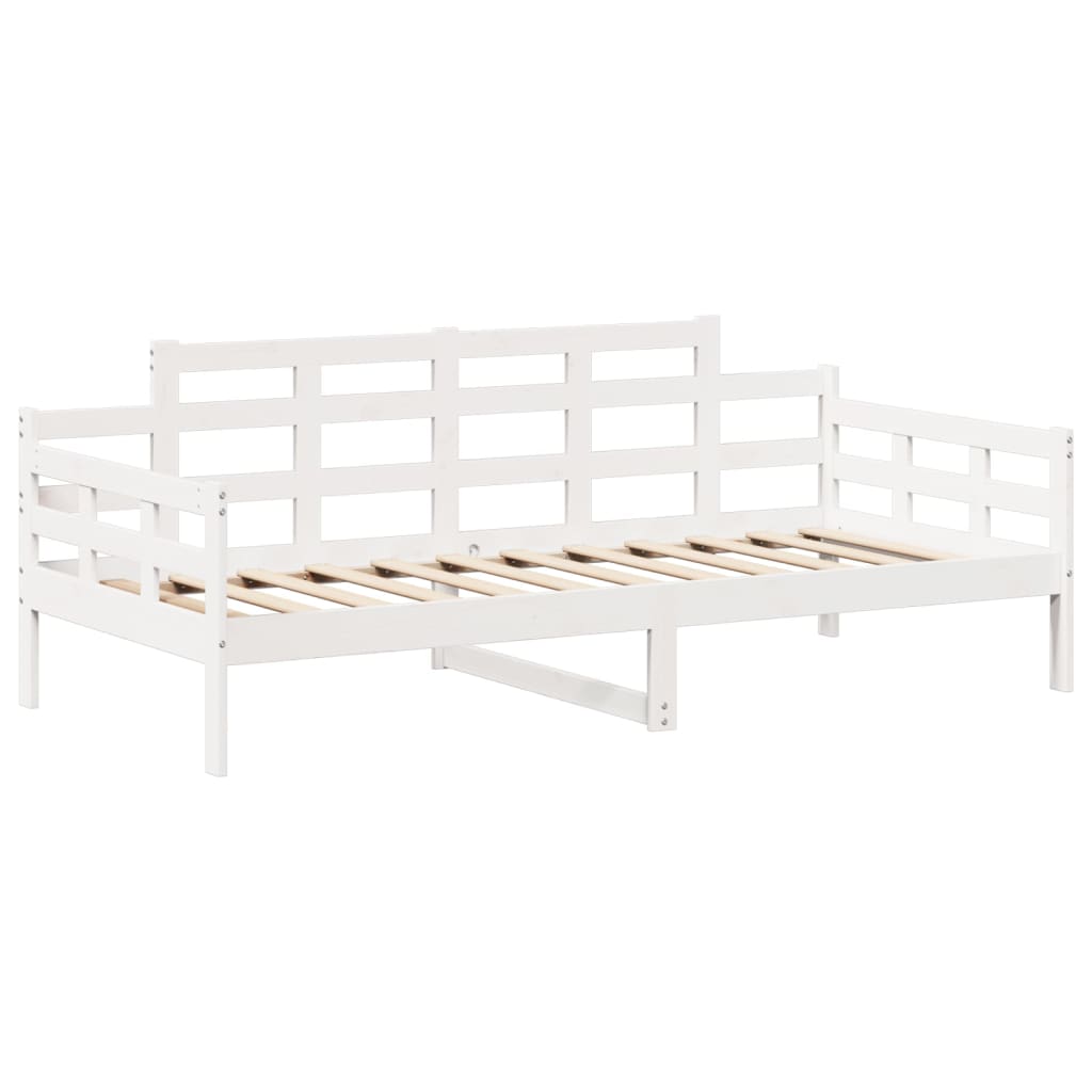 Day bed with roof without mattress white 80x200 cm solid wood