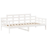 Day bed with roof without mattress white 80x200 cm solid wood