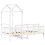 Day bed with roof without mattress white 80x200 cm solid wood