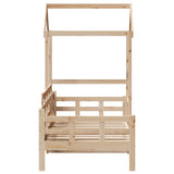 Lit de jour avec toit sans matelas 90x190 cm bois massif