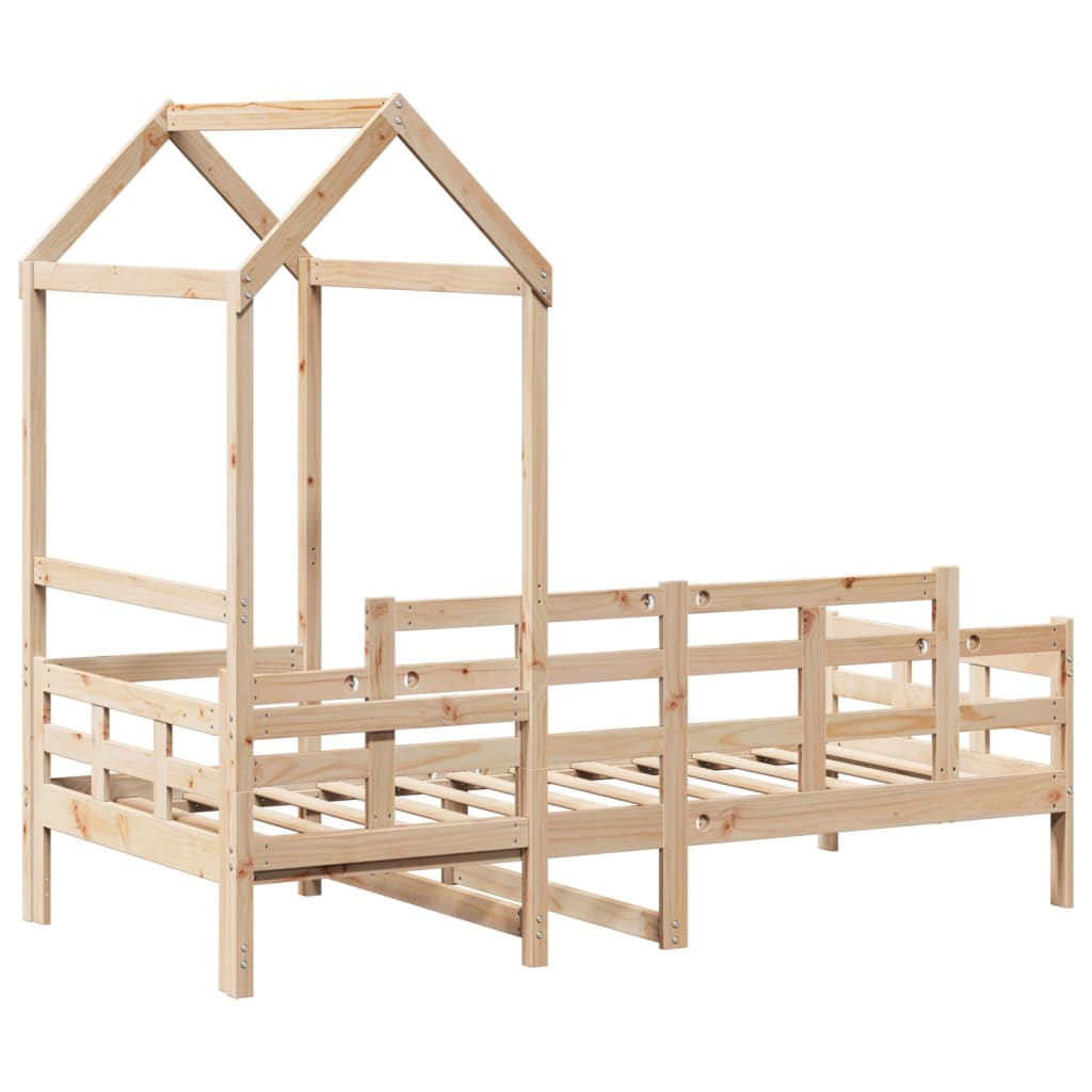 Lit de jour avec toit sans matelas 90x190 cm bois massif