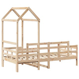 Lit de jour avec toit sans matelas 90x190 cm bois massif