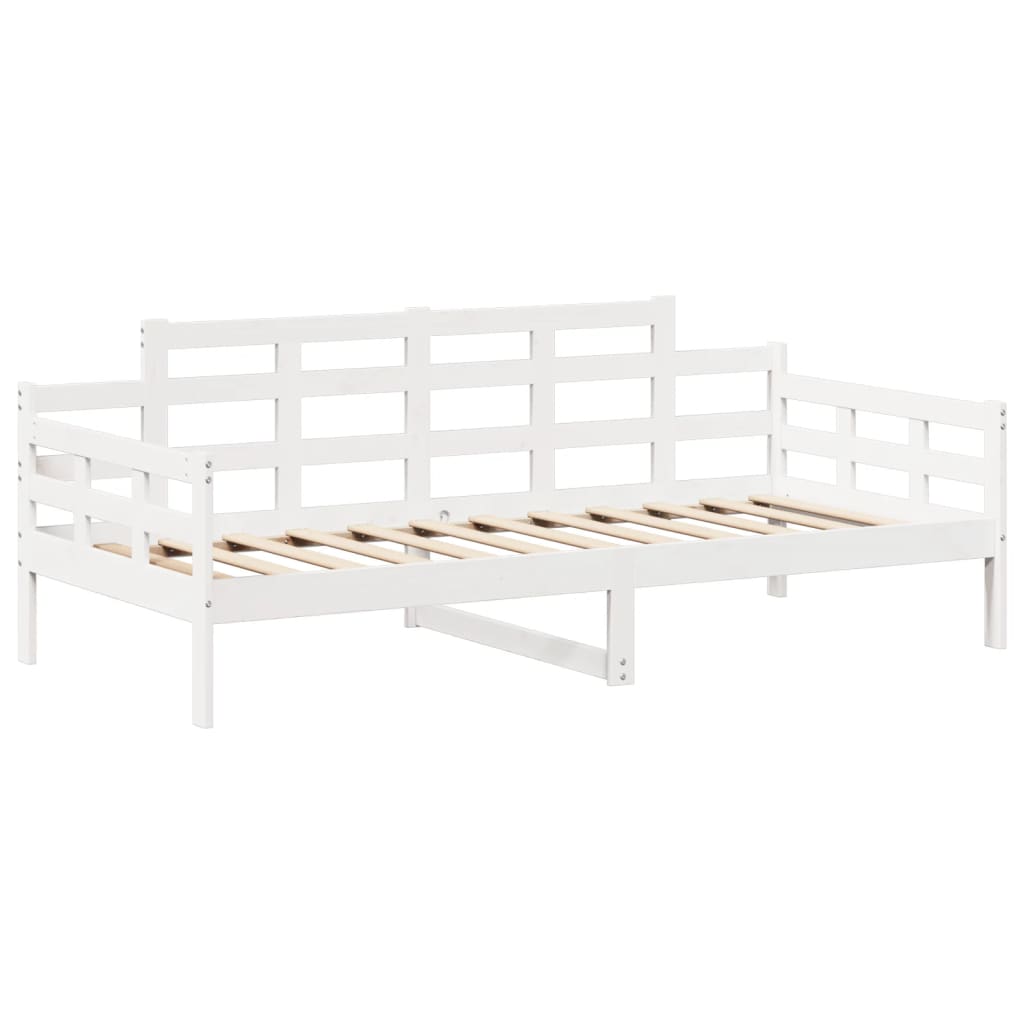 Lit de jour avec toit sans matelas blanc 90x190 cm bois massif