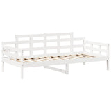 Lit de jour avec toit sans matelas blanc 90x190 cm bois massif