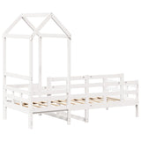 Lit de jour avec toit sans matelas blanc 90x190 cm bois massif