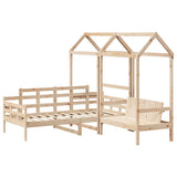 Daybed and bench set with roof without mattress